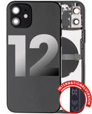 Tapa trasera para iPhone 12 con componentes pequeños pre-instalados (Versión internacional) (Original usada: Grado A) (Negro)