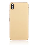 Tapa trasera para iPhone XS Max con componentes pequenos pre-instalados (Sin Logo) (Dorado)