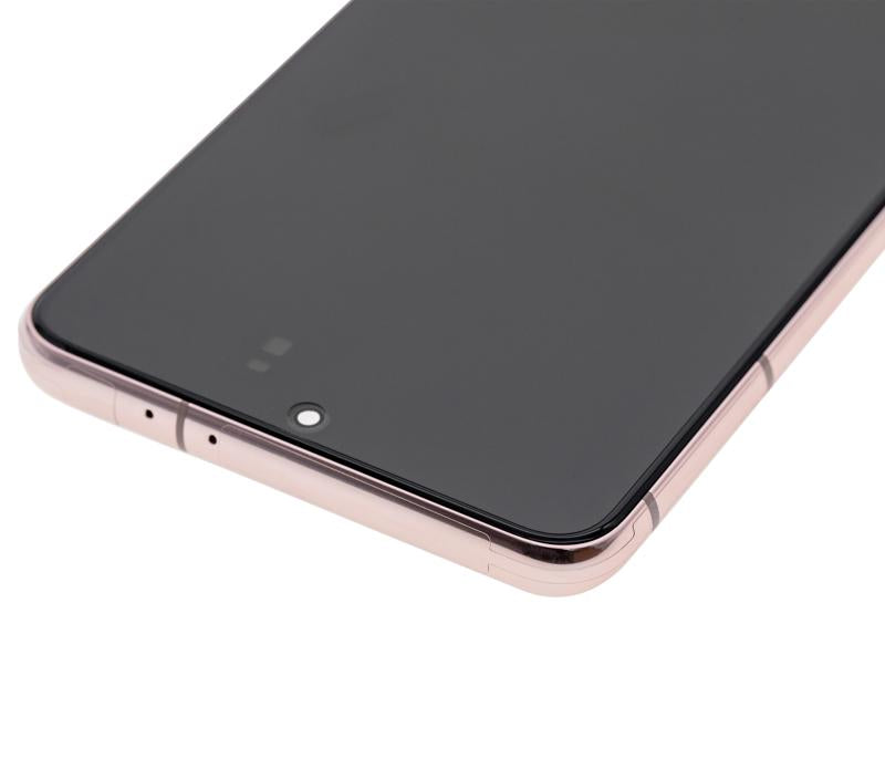 Pantalla OLED para Samsung Galaxy S21 Plus 5G con marco (Usada, grado B/C, Phantom Violet / Rosa / Dorado)