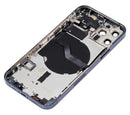 Tapa trasera para iPhone 12 Pro (Versión EE.UU.) Azul Pacífico con componentes pequeños pre-instalados sin logo