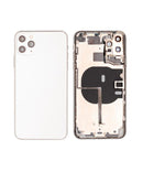 Tapa trasera para iPhone 11 Pro Max con componentes pequeños pre-instalados (Usada, Original, Grado B) (Plata)