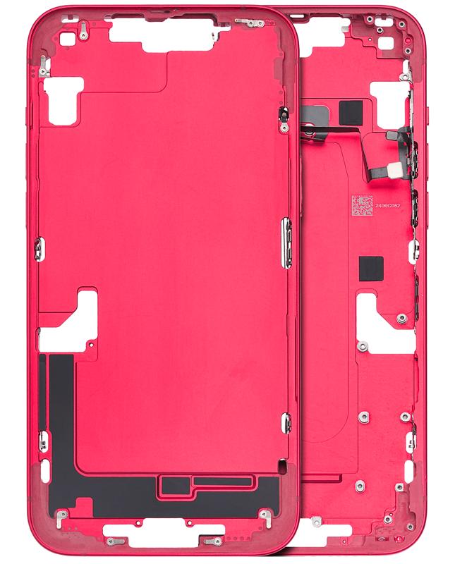 Carcasa intermedia con boton de encendido y volumen para iPhone 14 Plus (Usada Original Grado B) (Version EE.UU.) (Rojo)