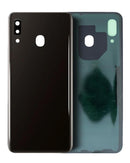 Tapa trasera con lente de camara para Samsung Galaxy A20 (A205 / 2019) Negro Original