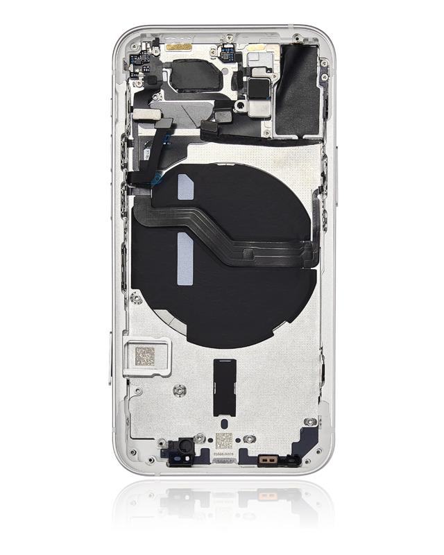 Tapa trasera con componentes pequeños para iPhone 12 Mini (Sin logo) (Blanco)