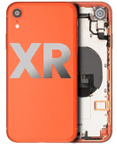 Carcasa trasera con componentes pequeños preinstalados para iPhone XR (Usado original grado C) (Coral)