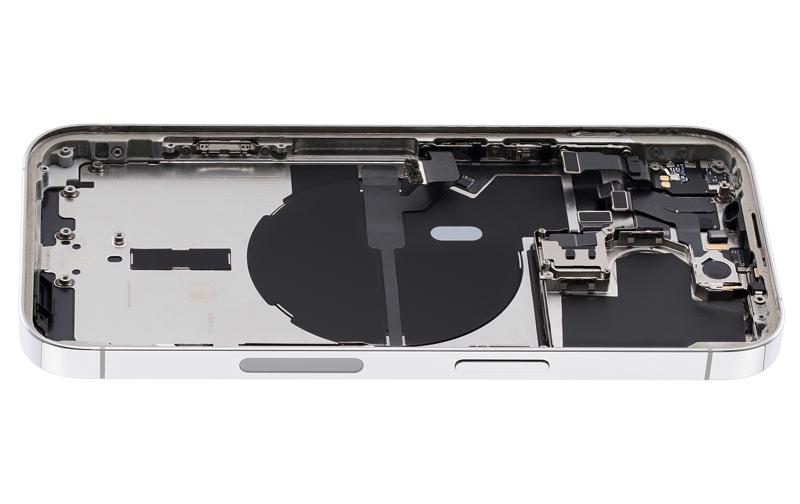 Tapa trasera para iPhone 14 Pro con componentes pequenos preinstalados (Version EE.UU.) (Original Usado: Grado A) (Plata)