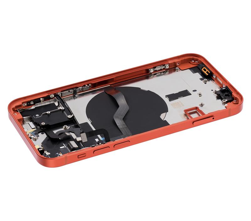 Tapa trasera con componentes pequenos pre-instalados para iPhone 12 (Version Internacional) (Rojo)