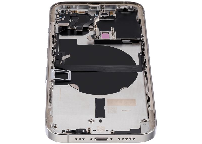 Tapa trasera para iPhone 13 Pro con componentes pequeños pre-instalados (versión internacional) (Usado original Grado B) (Plata)