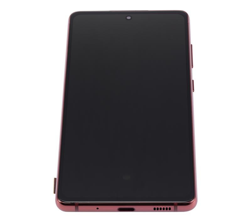 Pantalla OLED para Samsung Galaxy S20 FE 4G / 5G con marco (Rojo Nube)