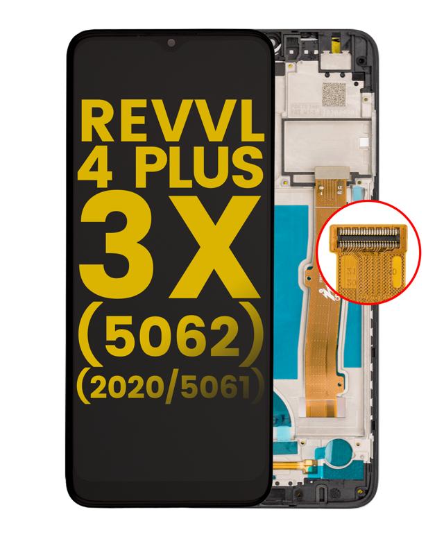 Pantalla LCD con marco para T-Mobile Revvl 4 Plus / Alcatel 3X (2020) original (Negro)