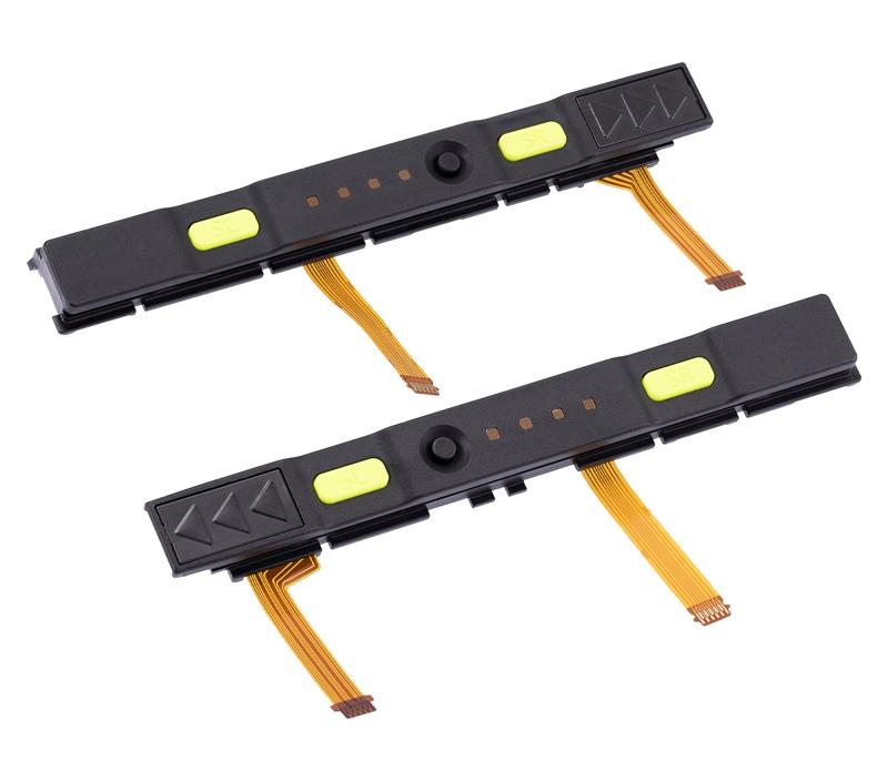 Riel de plastico (Derecho+Izquierdo) con cable flex para Nintendo Switch (Amarillo)