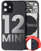 Tapa trasera para iPhone 12 Mini con componentes pequenos pre-instalados (Negro)