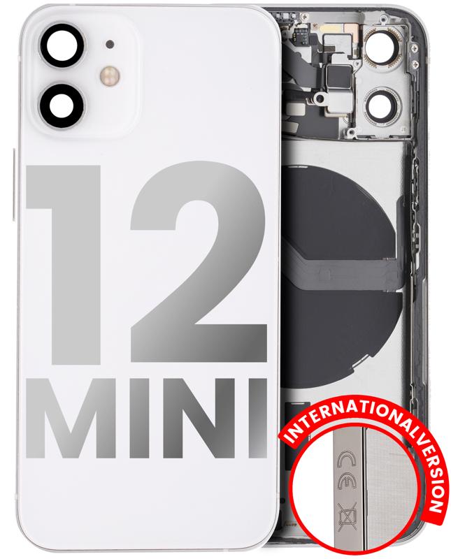 Tapa trasera con componentes pequeños pre-instalados para iPhone 12 Mini (Versión Internacional) (Original Usada: Grado A) (Blanco)