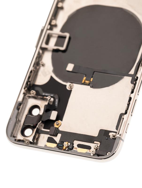 Tapa trasera para iPhone X con componentes pequenos pre-instalados (Plata)
