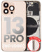 Tapa trasera para iPhone 13 Pro con componentes pequenos pre-instalados (Version US) Sin logo (Dorado)