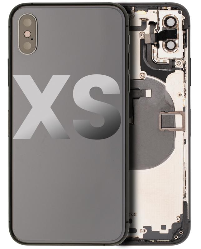 Tapa trasera para iPhone XS con componentes pequenos pre-instalados (Usada, Grado B) (Gris Espacial)