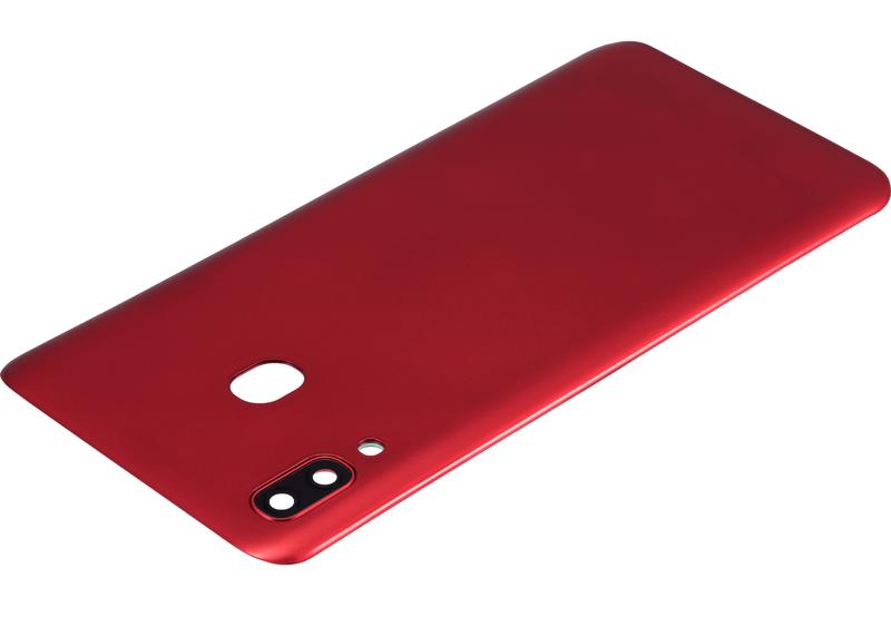 Tapa trasera con lente de camara para Samsung Galaxy A20 (A205 / 2019) (Rojo)