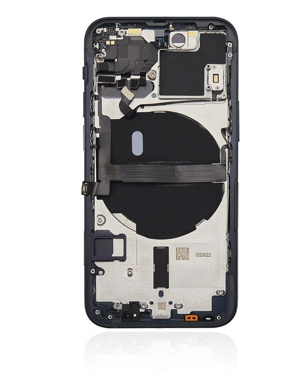 Tapa trasera con componentes pequenos preinstalados para iPhone 13 Mini (Version US) (Sin logo) (Aftermarket Plus) (Midnight)
