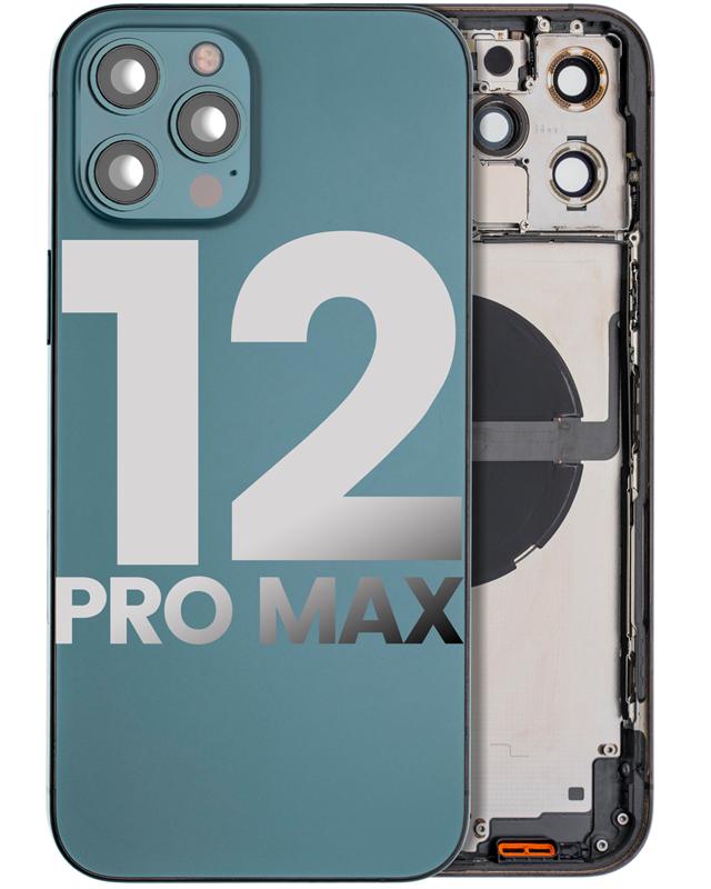 Tapa trasera para iPhone 12 Pro Max con componentes pequenos pre-instalados (Version internacional) (Usada original categoria B) (Azul Pacifico)