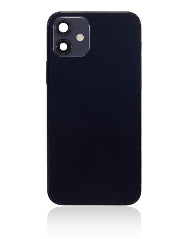 Tapa trasera para iPhone 12 con componentes pequeños pre-instalados (Versión EE.UU.) (Negro)