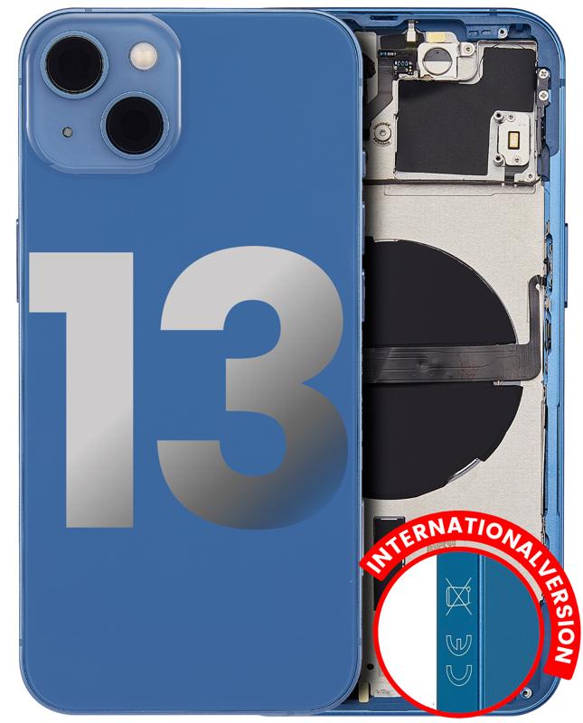 Tapa trasera para iPhone 13 con componentes pequeños pre-instalados (Versión Internacional) (Azul)