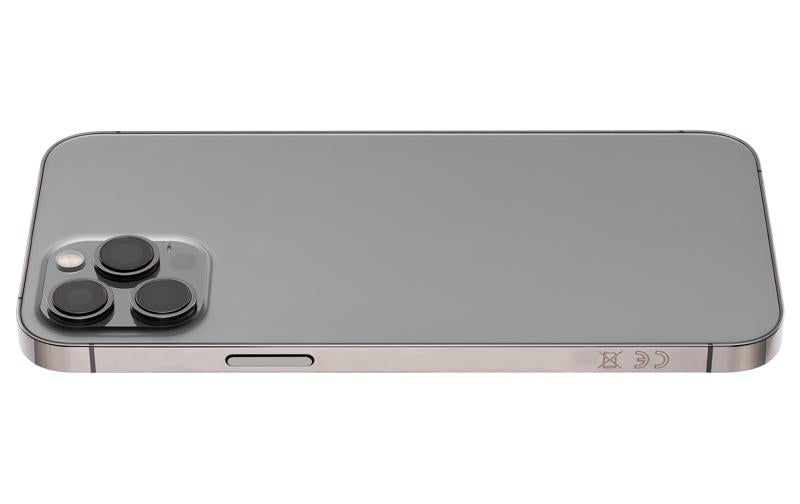 Tapa trasera para iPhone 12 Pro Max con componentes pequeños pre-instalados (Sin logo) (Versión internacional) (Grafito)