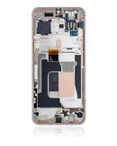 Pantalla OLED con marco para LG V60 ThinQ 5G (Marco plata, Blanco elegante)