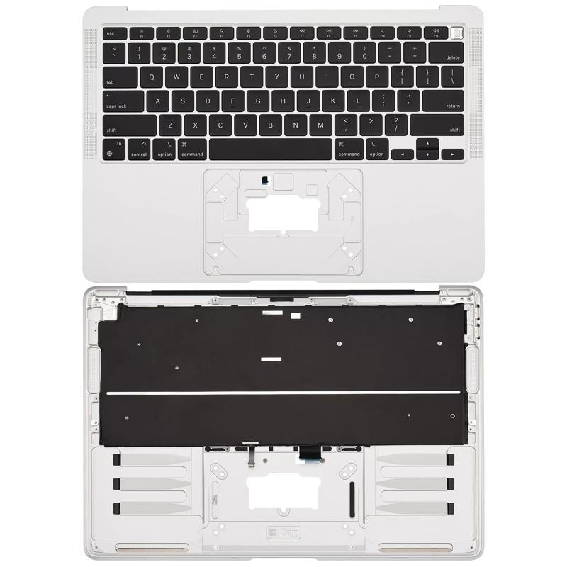 Carcasa superior con teclado para MacBook Air 13" Retina (A2337 / Finales de 2020) (Original usado: Grado A) (Teclado en inglés) (Plata)