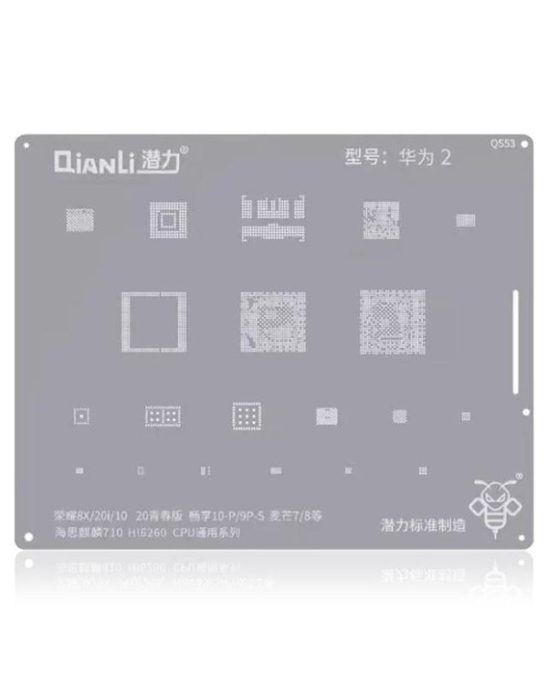 Stencil Bumblebee (QS53) para Huawei Honor 8X / 20i / 10 / 20Lite / Y10P / 9PS / Nova 7 / 8 (Kirin710) (HI6260) CPU Serie Universal (Qianli)