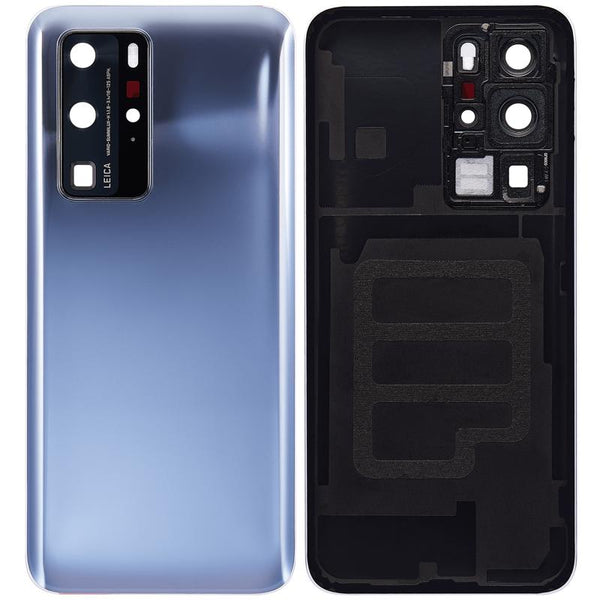 Tapa trasera con lente de camara para Huawei P40 Pro (Plata espejo)