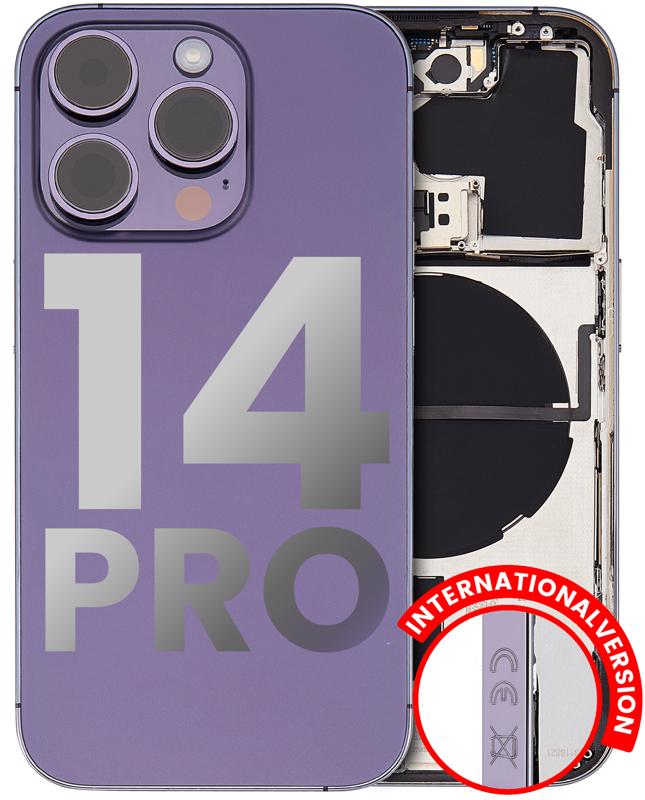 Tapa trasera para iPhone 14 Pro con componentes pequenos pre-instalados