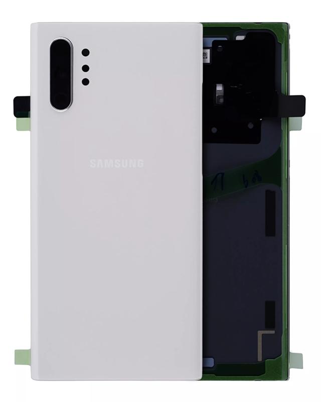 Tapa trasera con lente de camara para Samsung Galaxy Note 10 Plus / 5G (original) (Blanco Aura)