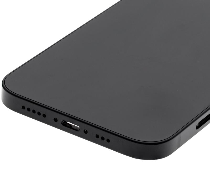 Tapa trasera para iPhone 12 con componentes pequeños pre-instalados (Versión internacional) (Original usada: Grado A) (Negro)
