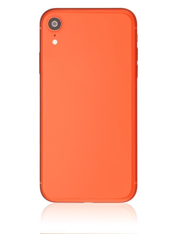 Carcasa trasera con componentes pequeños preinstalados para iPhone XR (Usado original grado C) (Coral)