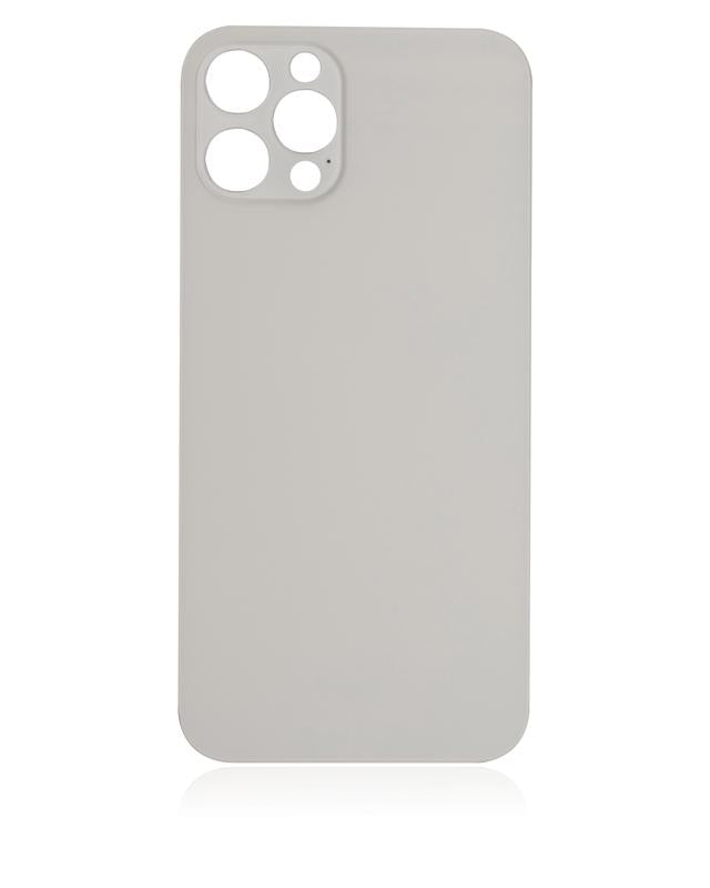 Tapa trasera para iPhone 12 Pro con adhesivo 3M y orificio grande para camara (Plata)
