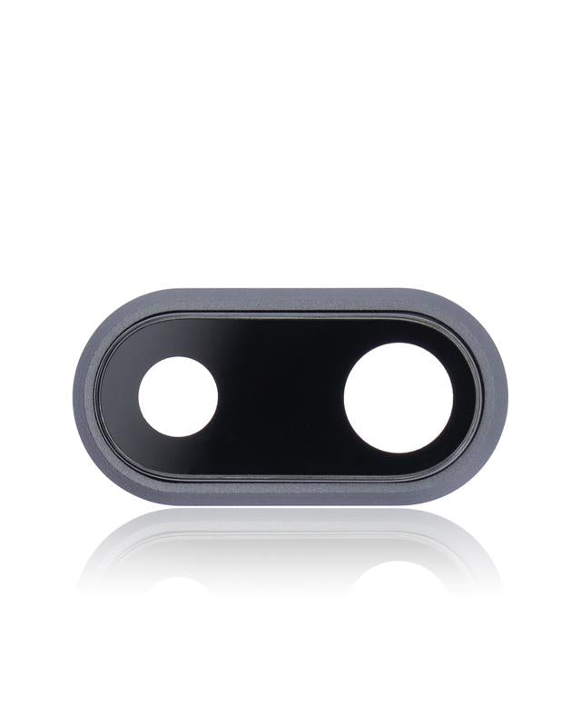 Lente de camara trasera con soporte y bisel para iPhone 8 Plus (Gris Espacial) (Pack de 10)