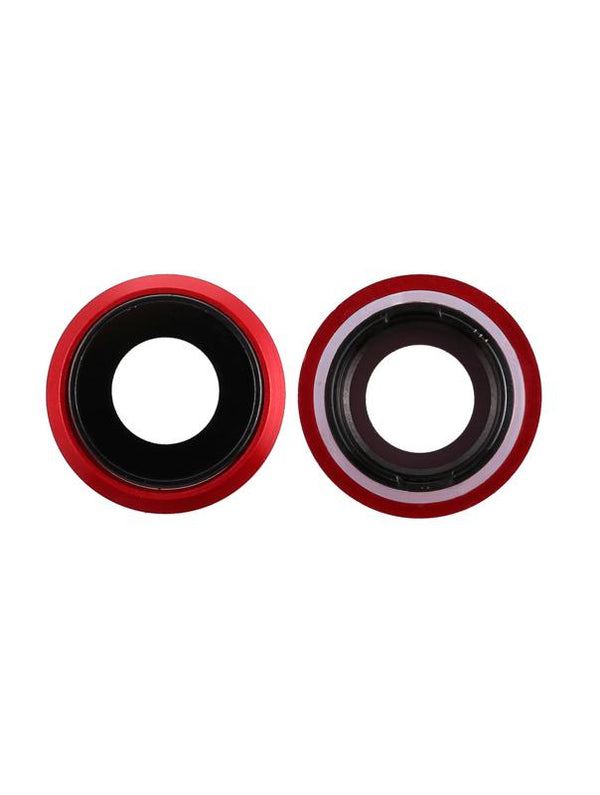 Lente de camara trasera con soporte y bisel para iPhone 8 / SE (2020) / SE (2022) (Rojo) (10 unidades) (Zafiro real premium)