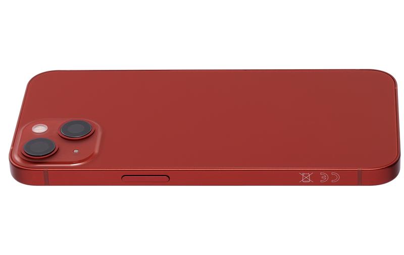 Tapa trasera para iPhone 13 con componentes pequeños pre-instalados (Sin logo) (Rojo)