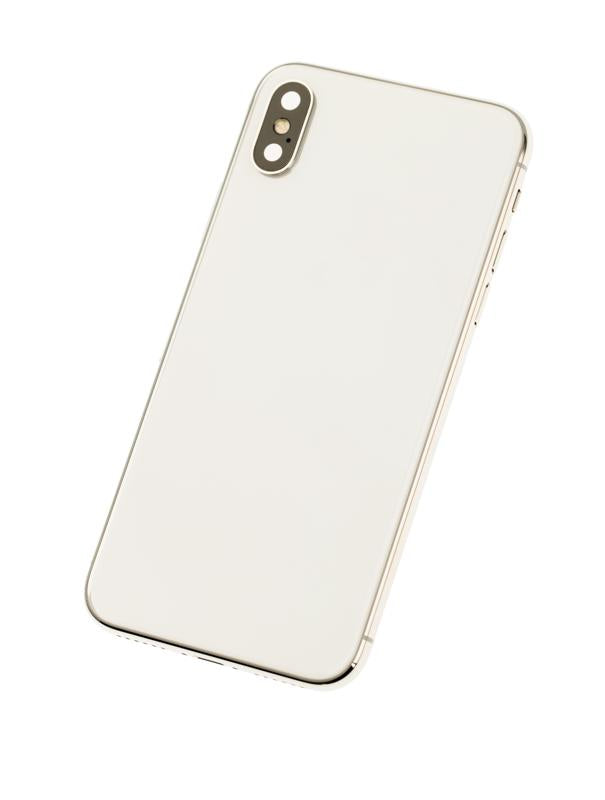 Tapa trasera para iPhone X con componentes pequenos pre-instalados (Plata)