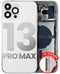 Tapa trasera para iPhone 13 Pro Max con componentes pequeños pre-instalados (Versión EE.UU, Plateado, Original Usado Grado A)