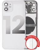 Tapa trasera con componentes pequeños pre-instalados para iPhone 12 (Versión Internacional) (Usado OEM: Grado A) (Blanco)