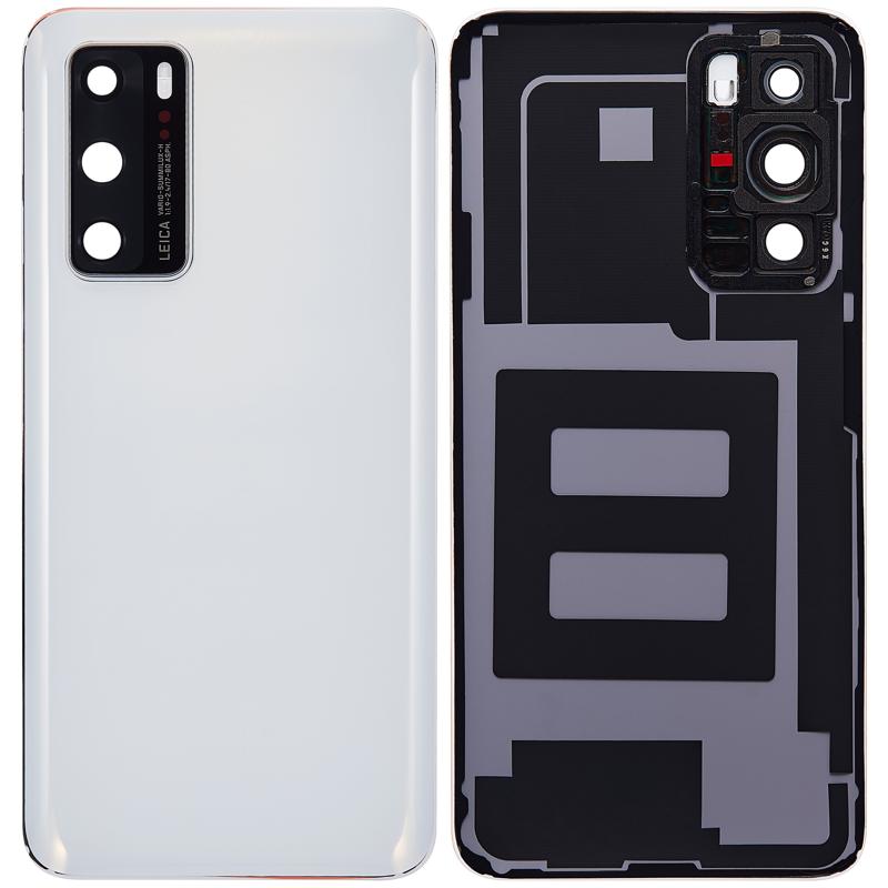 Tapa trasera con lente de camara para Huawei P40 (Blanco hielo)