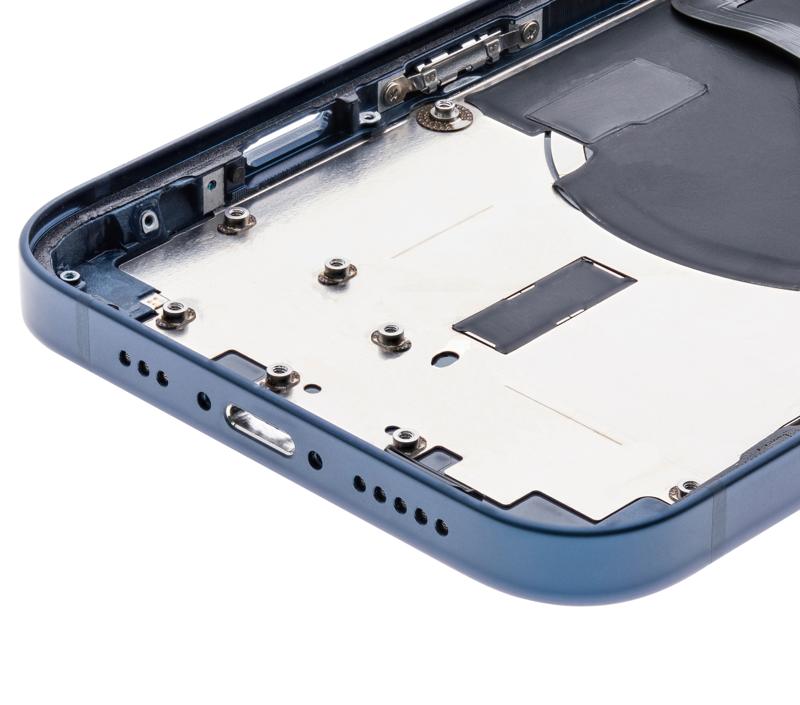 Tapa trasera para iPhone 12 con componentes pequenos pre-instalados (Version internacional) (Usada, original, Grado C) (Azul)