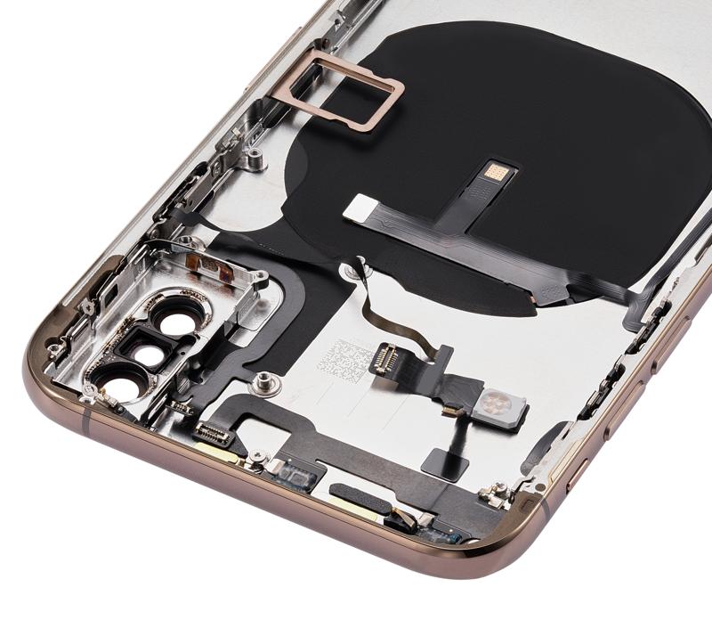 Tapa trasera para iPhone XS con componentes pequenos pre-instalados (Dorado)