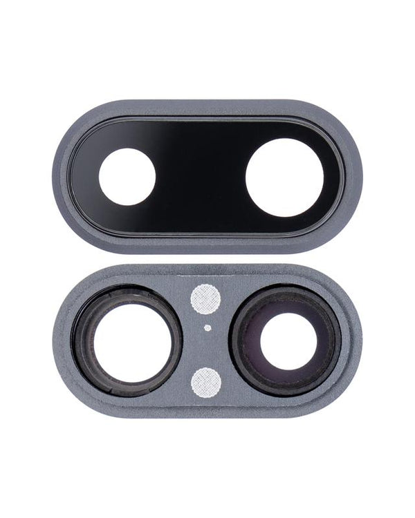 Lente de camara trasera con soporte y bisel para iPhone 8 Plus (Gris Espacial) (Pack de 10)