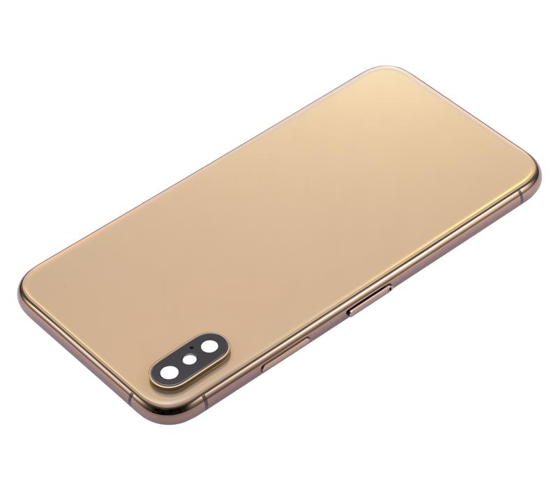 Tapa trasera para iPhone XS con componentes pequenos pre-instalados (Dorado)