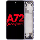 Pantalla OLED con marco para Samsung A72 (A725 / 2021) color Violeta impresionante