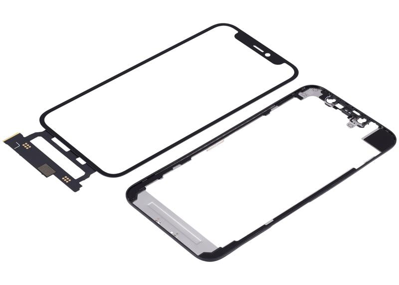 4 en 1 con marco incluido (Cristal frontal + OCA + Touch corto + OCA preinstalado) para iPhone 12 Mini
