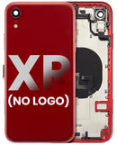 Tapa trasera para iPhone XR con componentes pequenos pre-instalados (Sin logo) (Rojo)