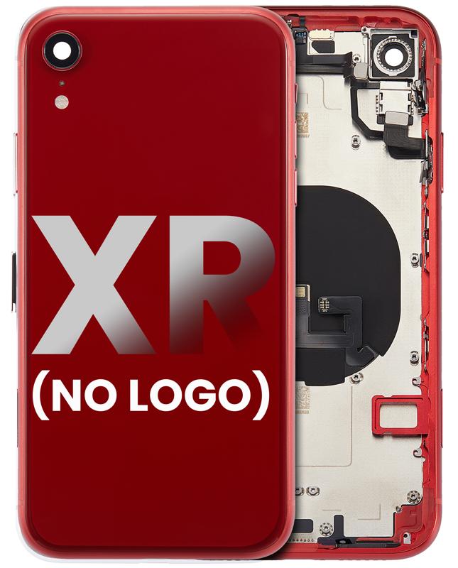 Tapa trasera para iPhone XR con componentes pequenos pre-instalados (Sin logo) (Rojo)